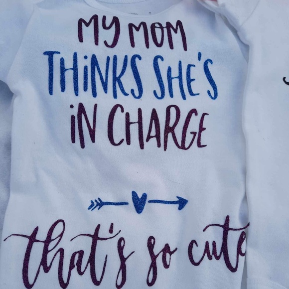 “My mom thinks she is in charge that’s so cute “ custom onesie - Picture 1 of 1